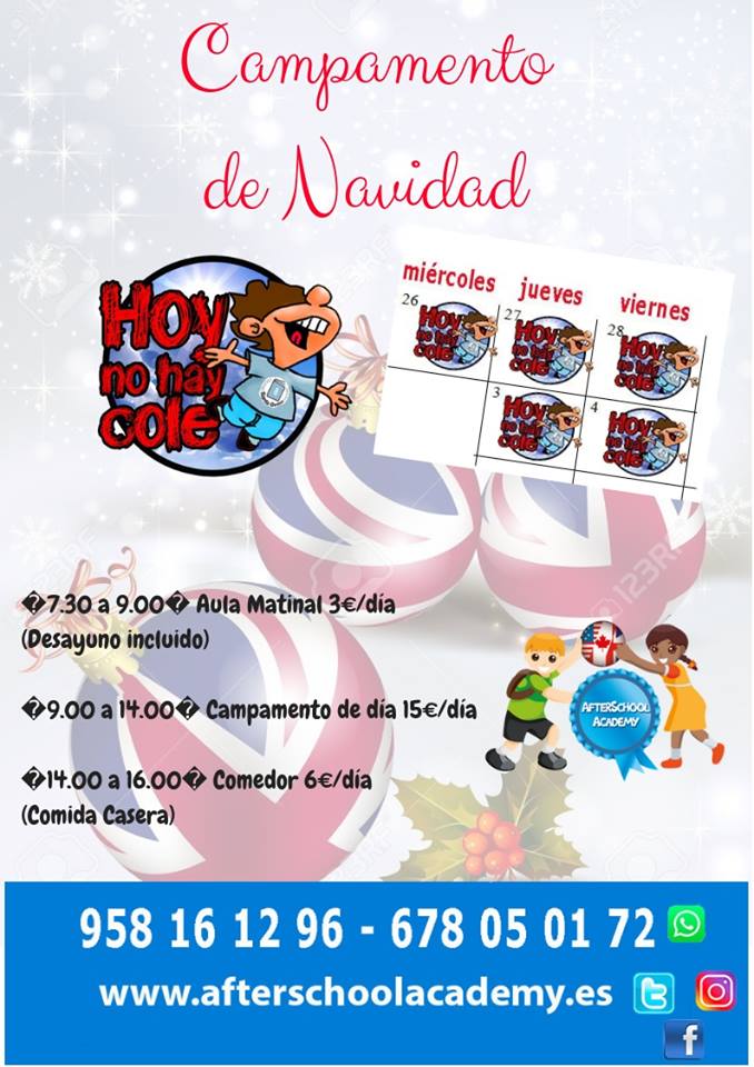 MiniGranada's tweet photo. ¡Llegó la #Navidad! Pasad un precioso día en familia, y recordad que, a partir de mañana los peques podrán disfrutar por días del #Campamento de Navidad en la #ludoteca de @AfterschoolAca, #talleres y #juegos donde mejorarán su #inglés y lo pasarán genial. https://t.co/pVgNgw2iwo https://t.co/FVs1bD7ylz