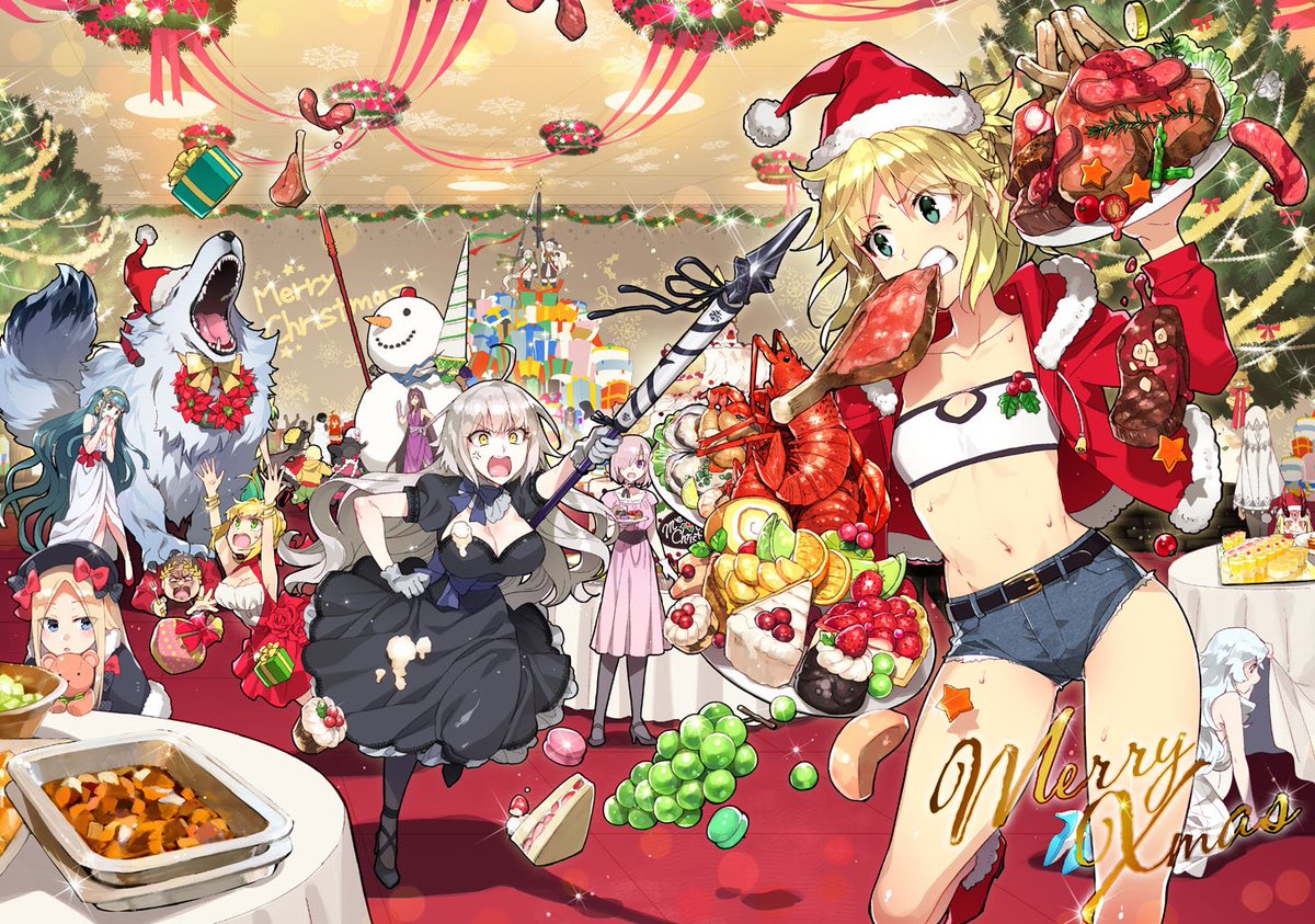 Fgo 去年描いたクリスマス絵がもりっと載ってる Fgo Illustrations 2 Redrop おつまみの漫画