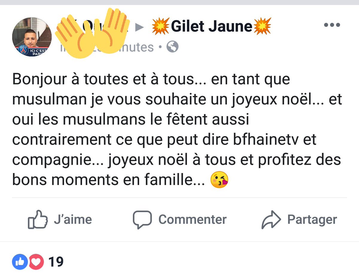Vincent Glad Des Musulmans Qui Viennent Souhaiter Un Joyeux Noel Sur Les Groupes De Gilets Jaunes Sous Une Pluie De Likes Vincent Glad Des Musulmans Qui Viennent Souhaiter Un Joyeux Noel Sur Les Groupes De Gilets Jaunes Sous Une Pluie De Likes