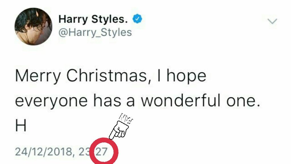 isalwayslarry's tweet photo. || UPDATE ||

HARRY SENT THIS AT 23:27. 27. LOUIS JUST TURNED 27. 

I'M SCREAMING. https://t.co/QOtqOukTIq