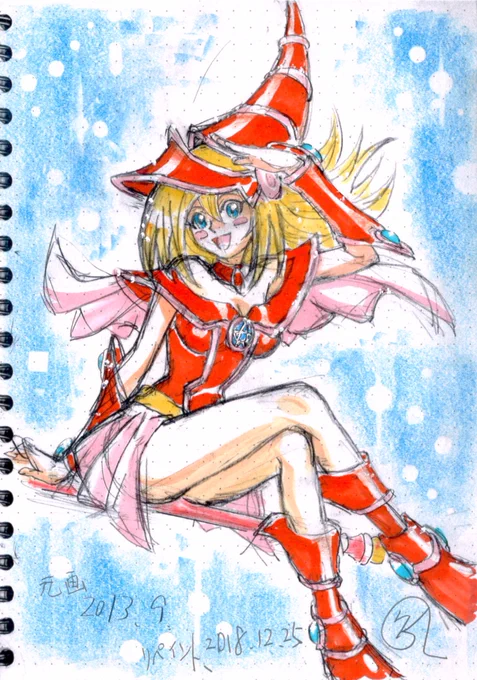 TLがクリスマスなので、ちょっと便乗。クリスマスカラー、って事で(^^:) 数年前に描いた版権のラフスケッチをちょっと塗った。 お店での食後にスケブに急いで描いたラフなので、荒いのはご容赦下さいm(_ _)m 