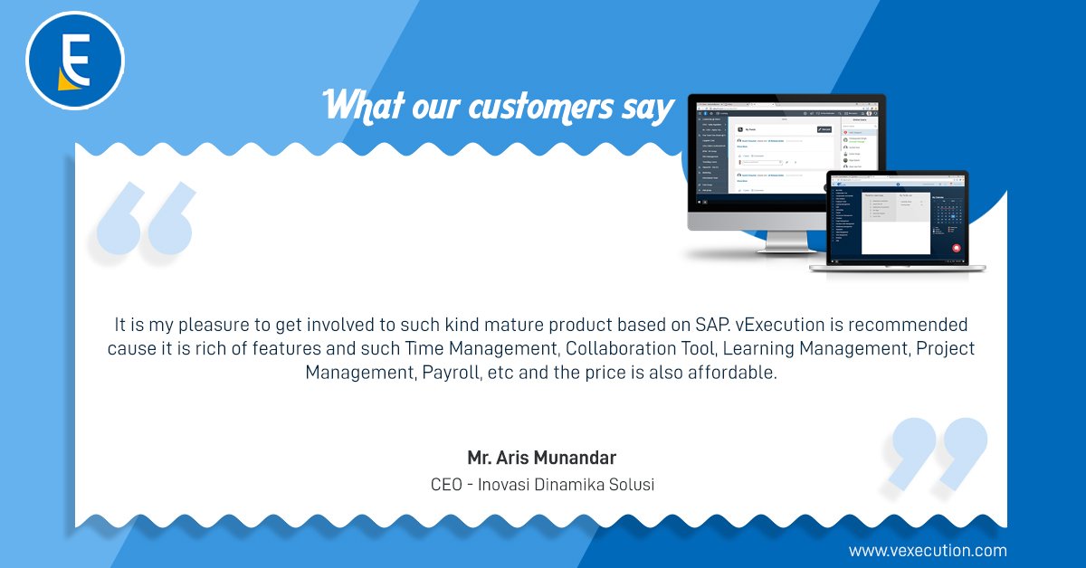 v_execution's tweet image. Know more about vExecution at vexecution.com

#CustomerSpeak #ValeurHR #vExecution #Testimonials #HappyCustomers #HCM #HRTech #CRM #ERP #SaaS #HRM #HRIS