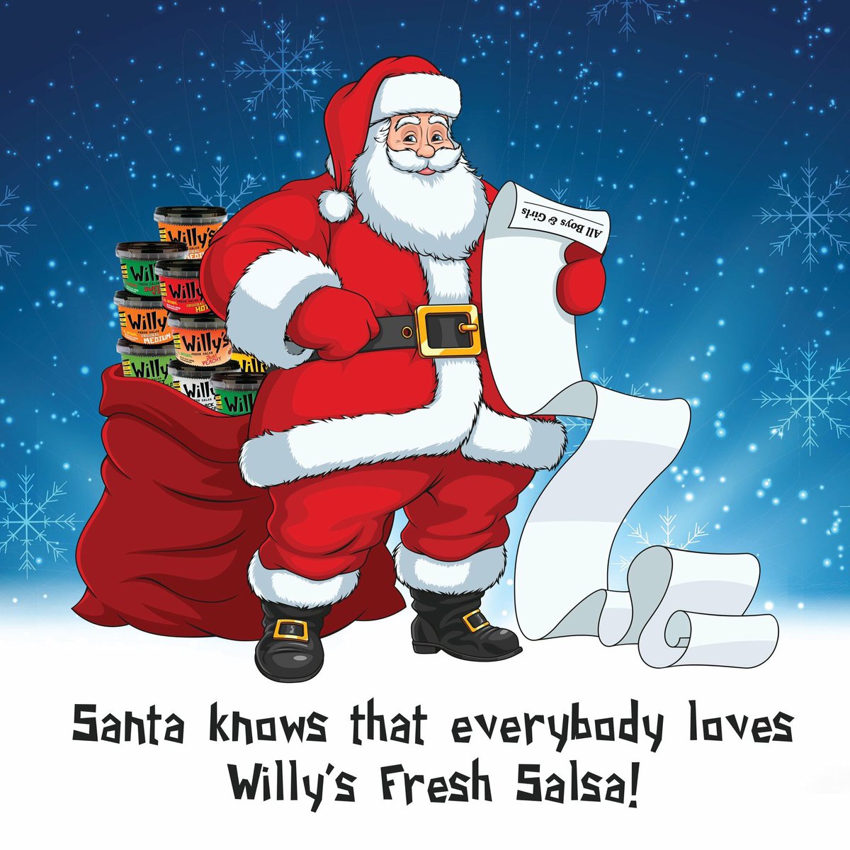Willyssalsa's tweet photo. Happy Holidays from Willy's Fresh Salsa! https://t.co/GTobv2DSWJ