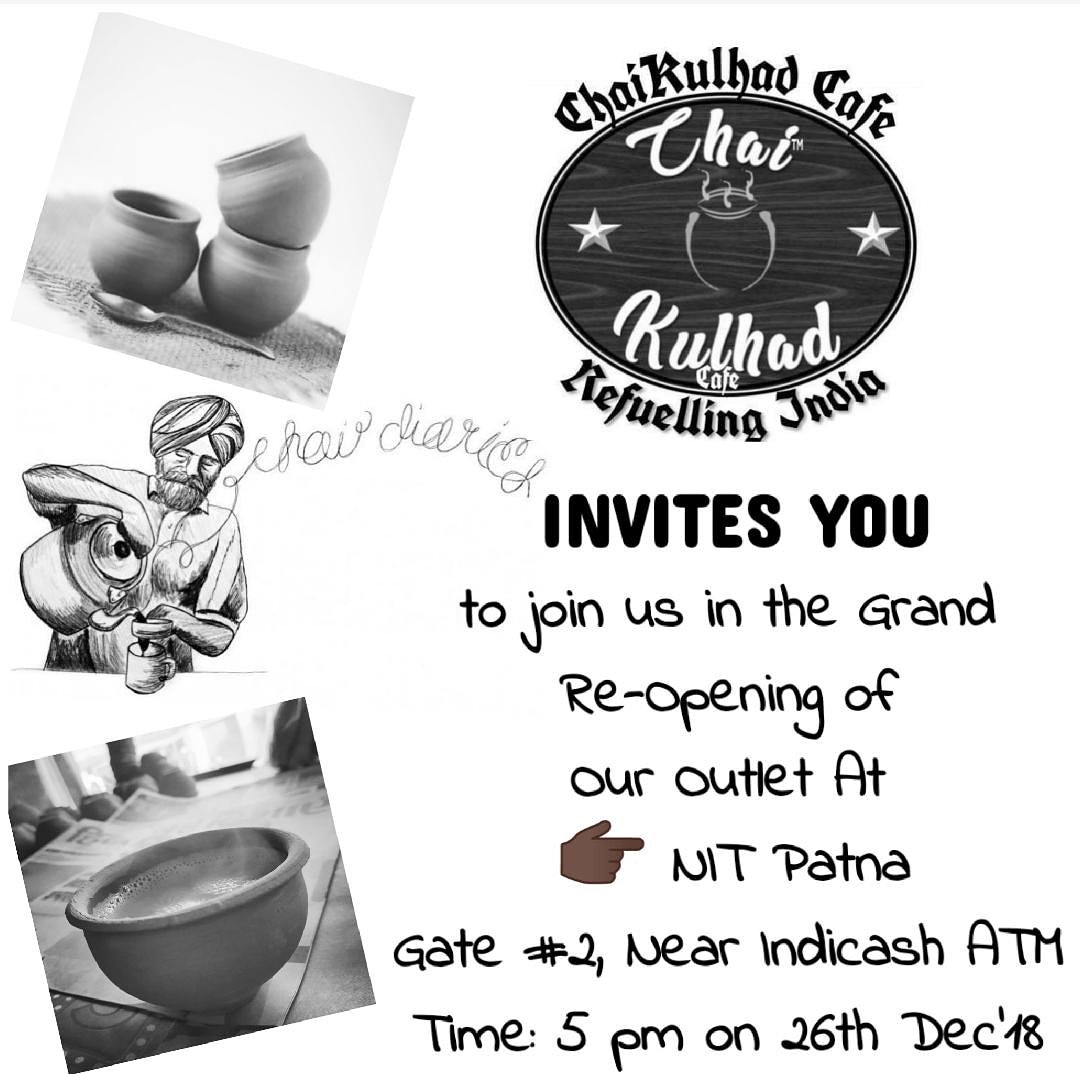 CKulhad's tweet photo. #Invitation #reopening our #first_Outlet
At Near #NIT_Gate no- 02, besides #Indicash_ATM https://t.co/BlPUFrW4xQ