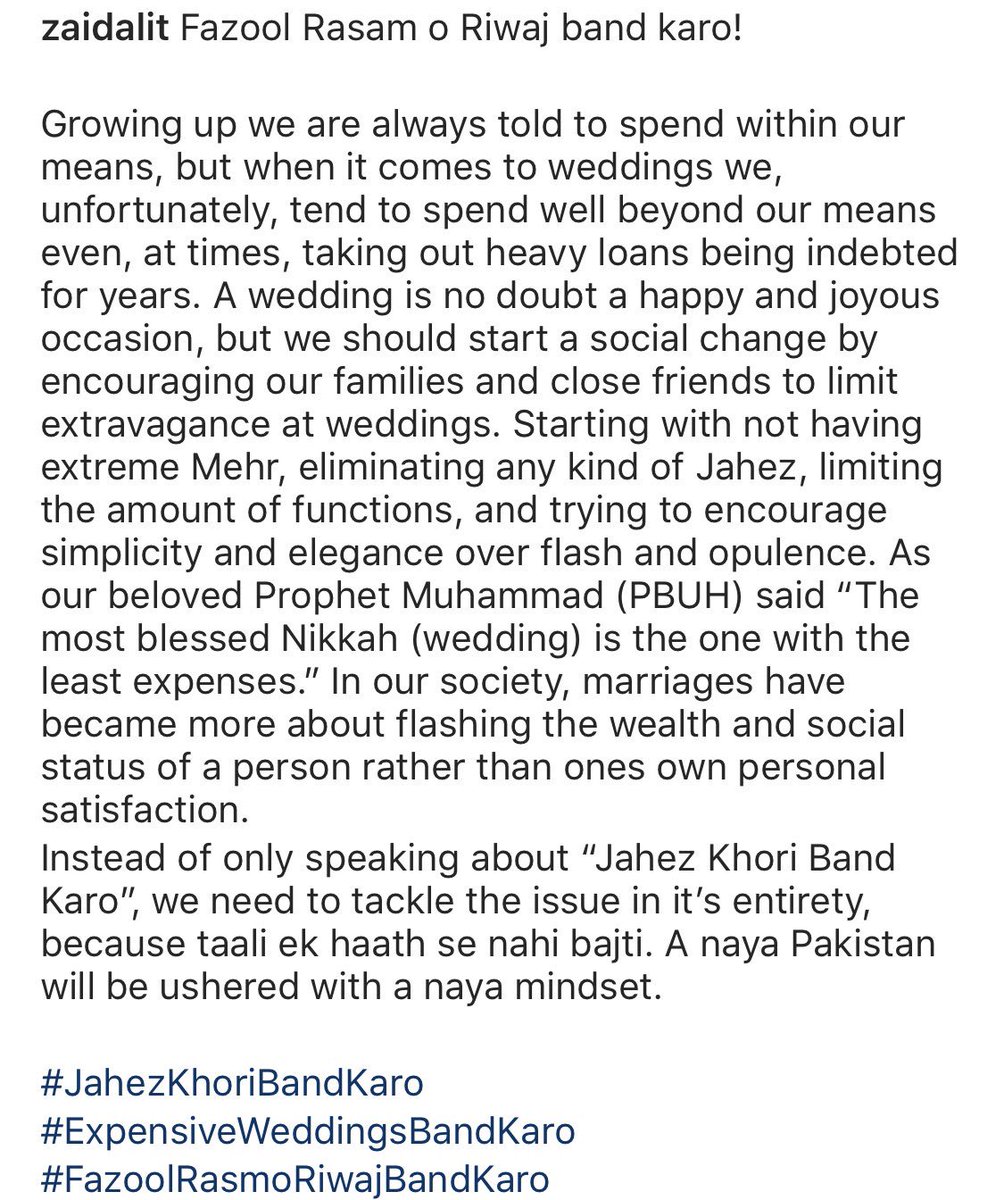 Za1d's tweet photo. Fazool Rasam o Riwaj band karo! Retweet if you agree 🙏 https://t.co/KEWASZOggU