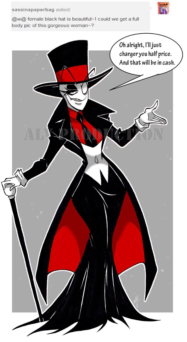 ALVWhitefox89's tweet photo. Here are some more #LadyHat with replays for her.
#Villainous #fanart #genderbend #BlackHat https://t.co/XPDAOEGf3v