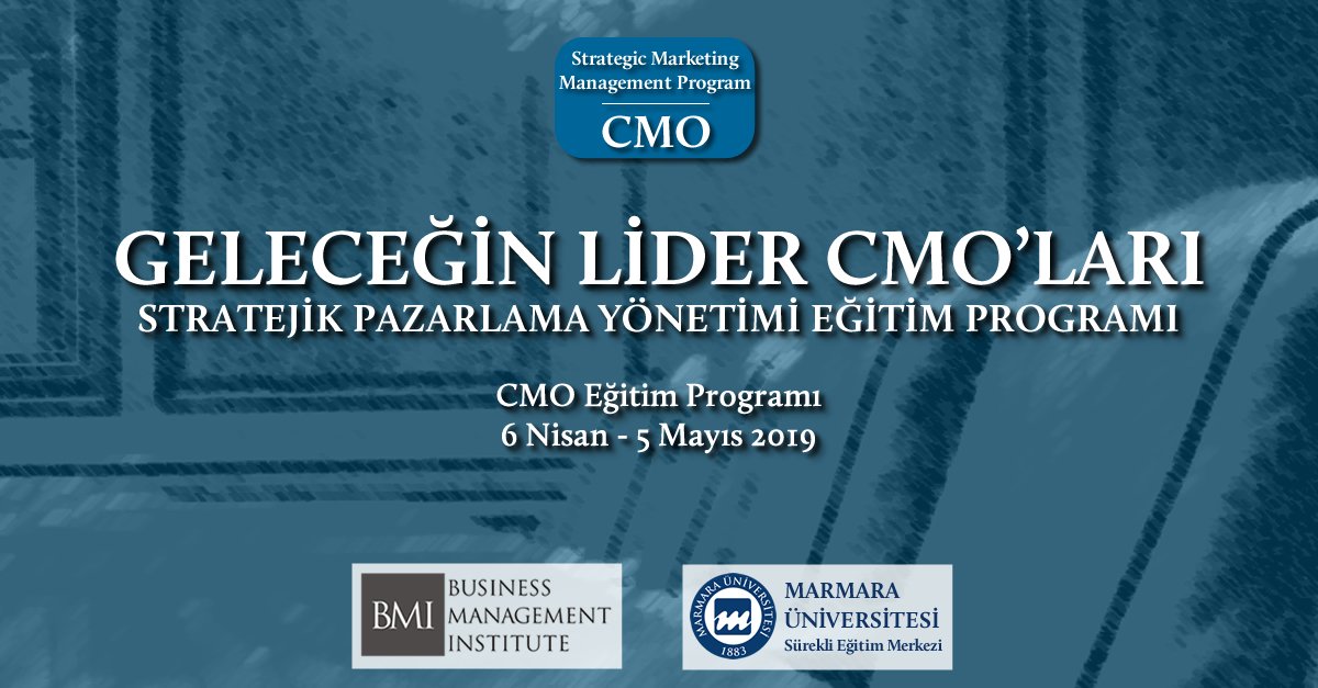 Marmara Üniversitesi &amp; <a href="/bminstitute/">BMI Business School Istanbul</a> işbirliğinde düzenlenen <a href="/DataExpert/">Bennie Santos</a>'in destekleyen kurumlar arasında yer aldığı "Geleceğin Lider CMO'ları | Stratejik Pazarlama Yönetimi Sertifika Programı" kayıtları başladı! 
bm-institute.com/cmo-egitim-pro… 
#cmo #cmosummit #cmoegitimprogrami #egitim