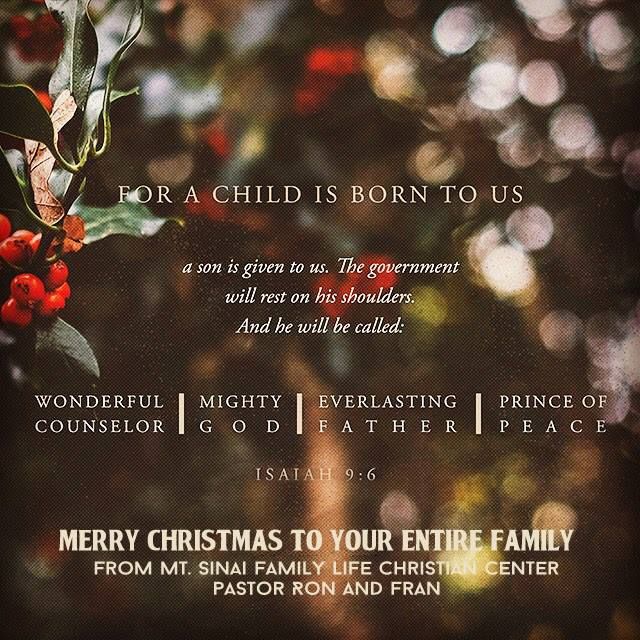 Mtsflcc's tweet photo. #MerryChristmas to you all ! The birth of #Jesus is remembered on today. Keep Jesus in everything you do today, that would be the perfect gift to us all!

From Pastor Ron and Pastor Fran https://t.co/C7w7NuSv37