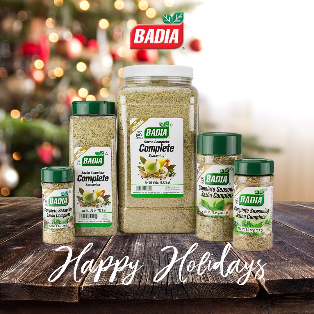 BadiaSpices's tweet photo. Happy Holidays from all of us at Badia Spices! #IHeartBadia #BadiaSpices #CompleteSeasoning https://t.co/f8qT6b3RSm