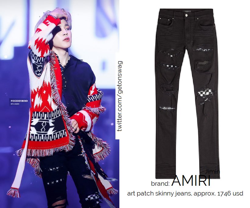 Beyond The Style ✼ Alex ✼ pe Twitter: "requested AMIRI art patch skinny  jeans JIMIN #JIMIN 181225 SBS Music Festival (Gayo Daejun) #BTS #지민 #방탄소년단…  "