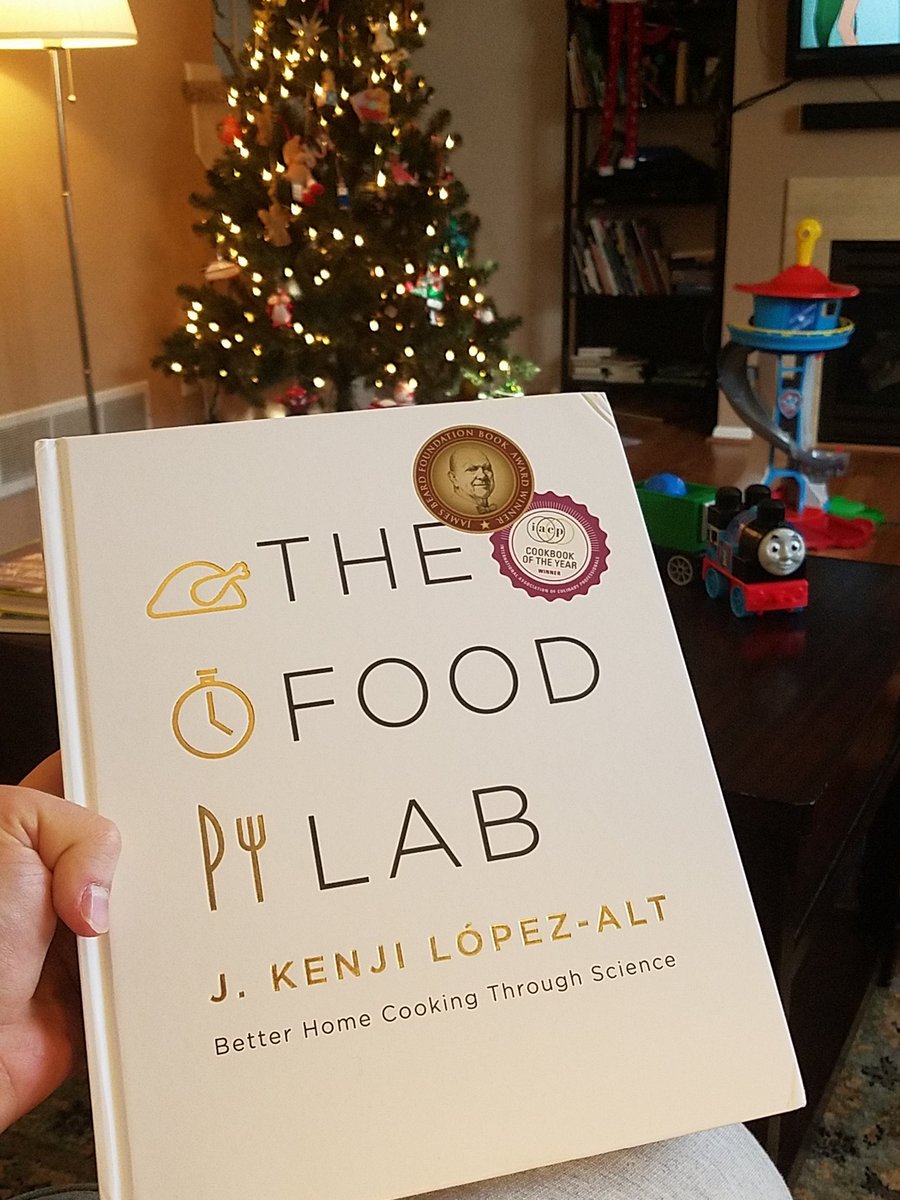JoyOnBroad's tweet photo. Hey, @kenjilopezalt, this is the most excited I've ever been to crack open a book on Christmas. #KitchenNerd #TheJoysOfCooking https://t.co/Uege69QrjI