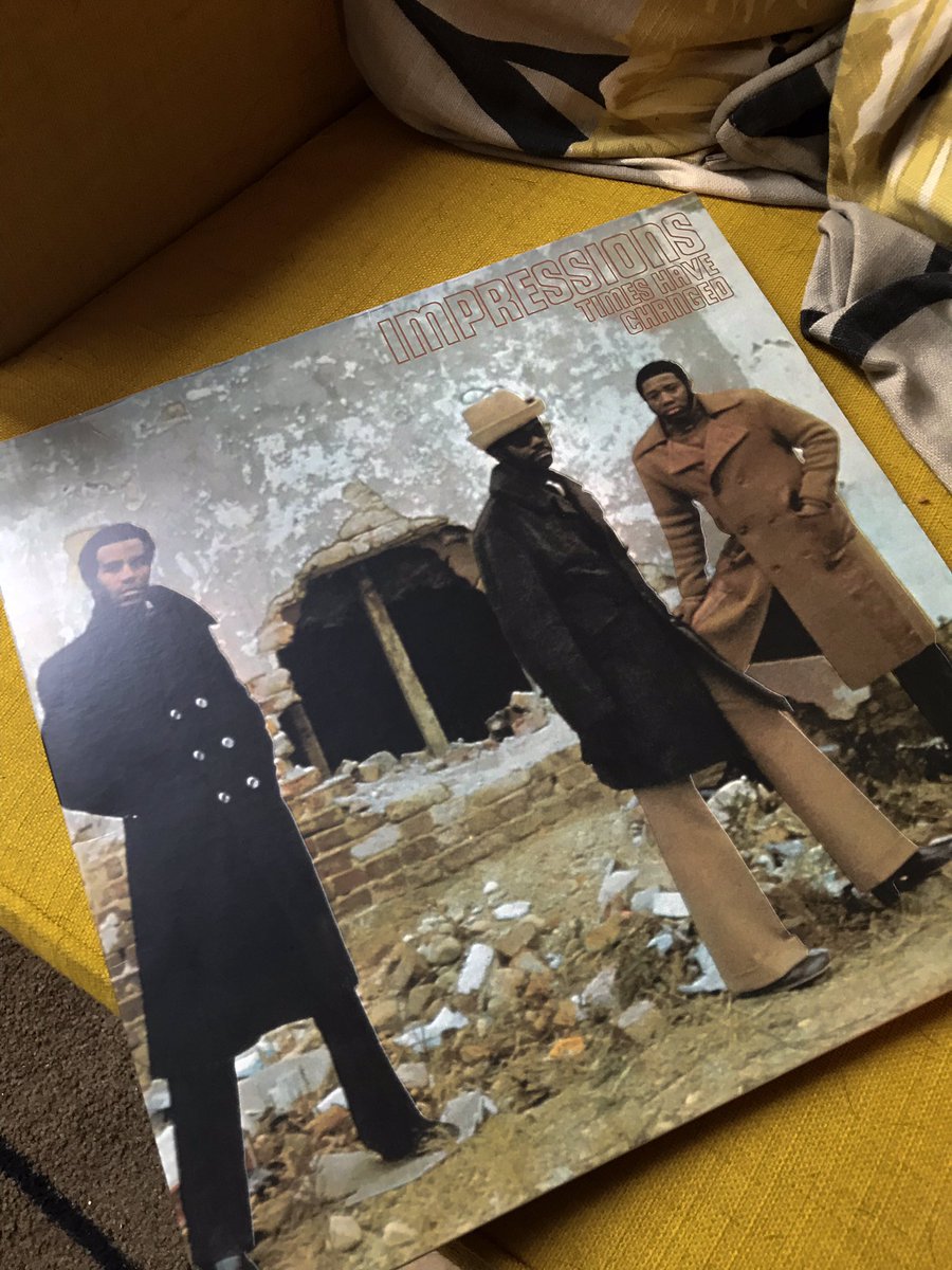 DBarx's tweet image. Christmas Lunch is brought to you in association with Curtis Mayfield &amp;amp; The Impressions performing their 1972 album ‘Times Have Changed’.  We are all resplendent in full length car coats, funky fedora hats and flares with razor sharp creases. Happy Christmas you funky cats.....😊