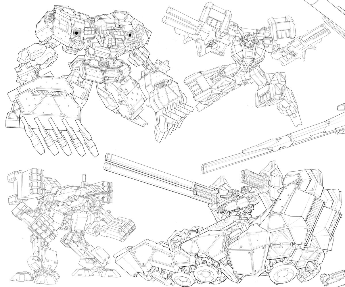 冬の本なんですが、もう物理版は再販しないと決めた過去の本の線画+ボツ絵コーナーとかがあったりします。
手抜きじゃないです全部並べたかったんです(震え) 