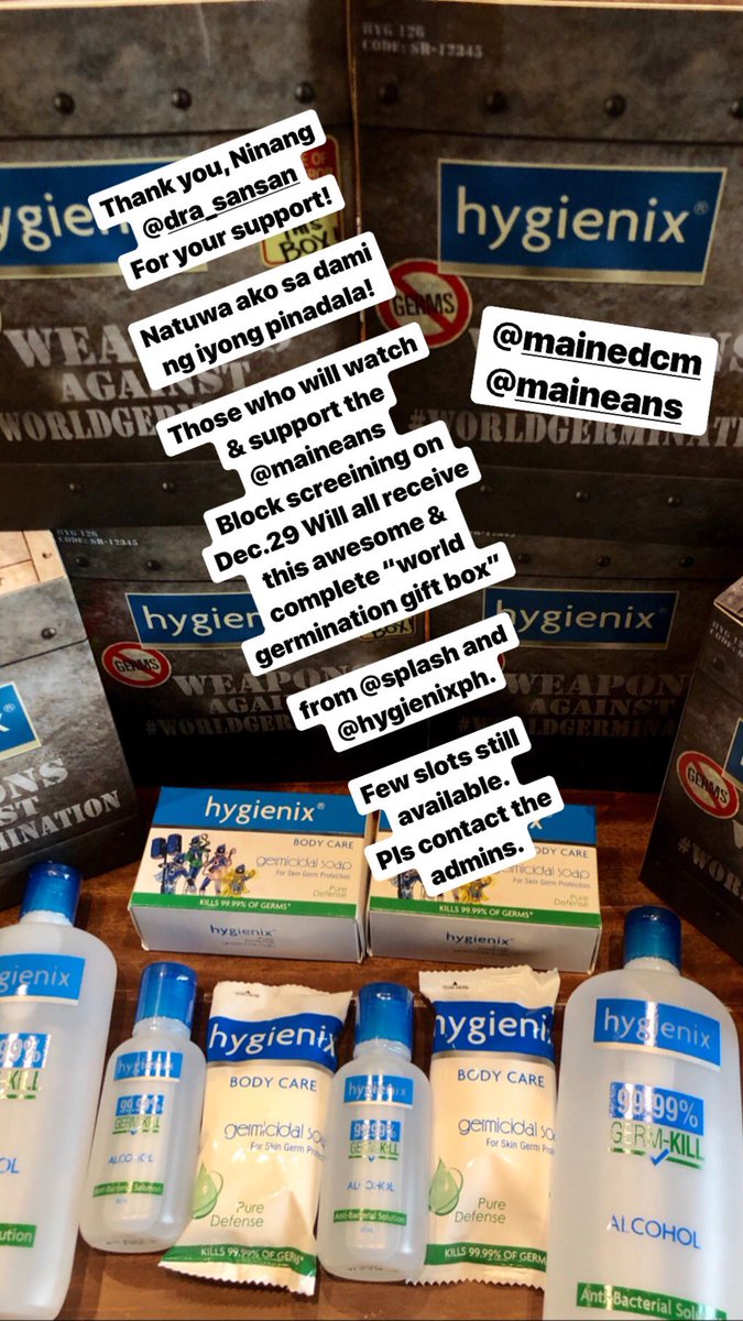 ChristineBBabao's tweet photo. ThankYOU Ninang @Dra_SanSan 
For ur support for the blockscreening. @mainedcm @JackEmPopoy2018 
Those who bought tix to watch  the @maineans 
Block screening on Dec.29 Will all get this awesome “world germination gift box” 
fr @splash  @hygienixph
Few slots left! 
contact admins https://t.co/urUSP98gG4