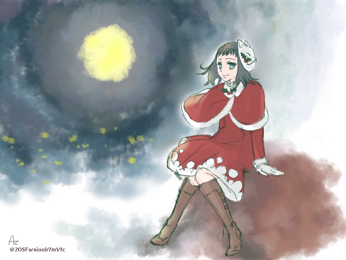 小豆さんがTwitterに投稿した真菰(鬼滅の刃)のイラスト。