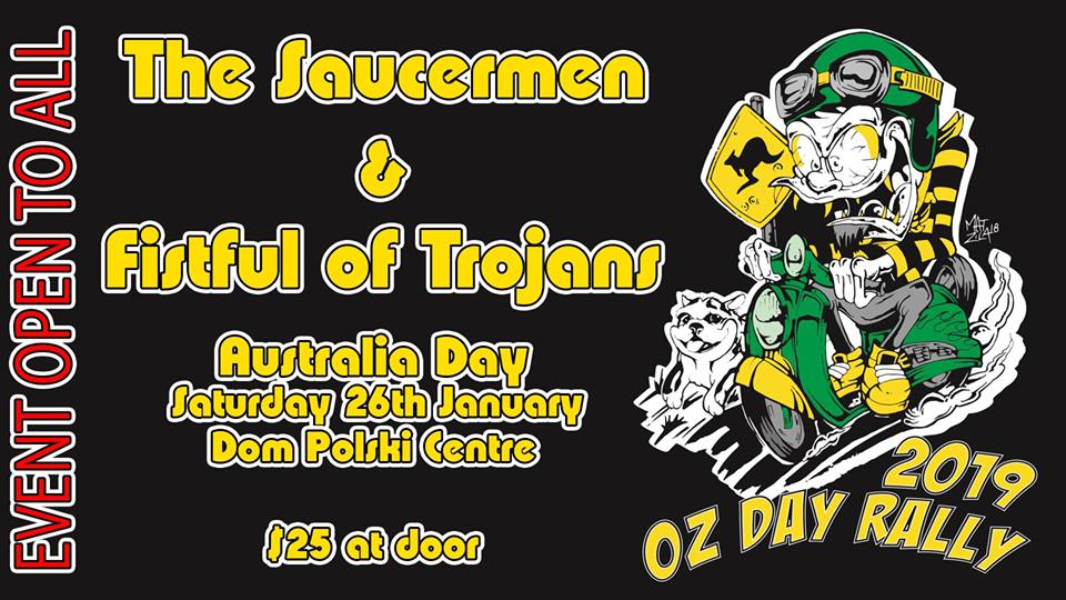 After a great year in 2018, thanks for your patronage and support,  2019 kicks off with Fistful of Trojans at Oz Day Scooter Rally 2019 Saturday on Jan 26. An International gathering with UK friends here to celebrate  Scooters too! Get along! #scooters #Ozdayrally <a href="/TheSaucermen/">The Saucer-men</a>