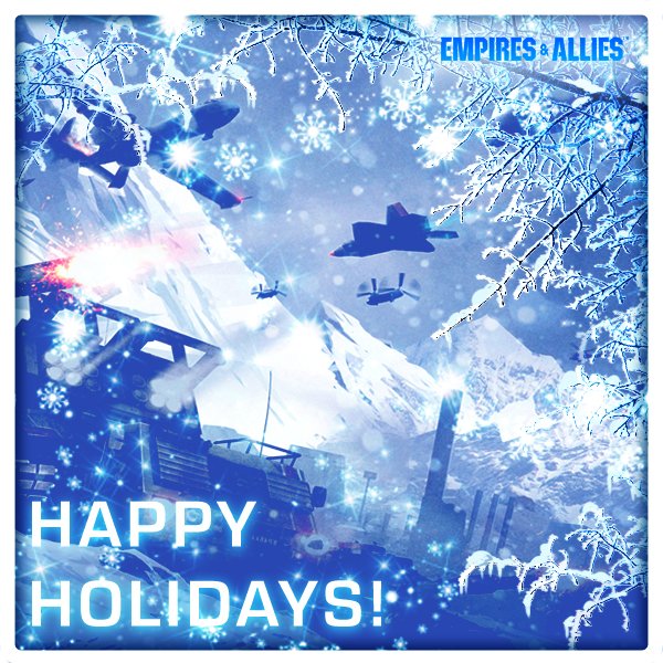 Commanders, time to rest and give yourself a pat for doing so well across the year! #HappyHolidays from #EmpireAndAllies! Play now, and winter on (zynga.my/ealinks).