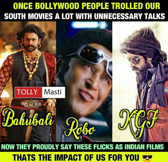 phaniBram's tweet photo. #bollywood look at this.
Think no explanation needed!!!
#baahubali #KGF #robo2point0 https://t.co/DISqwDzoyP