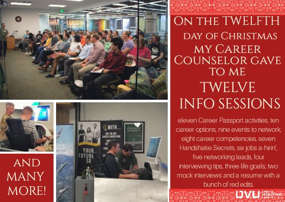 UVUCDC's tweet photo. On the twelfth day of Christmas...

Have a Merry Christmas from the Career Development Center! https://t.co/w510I3TRxj