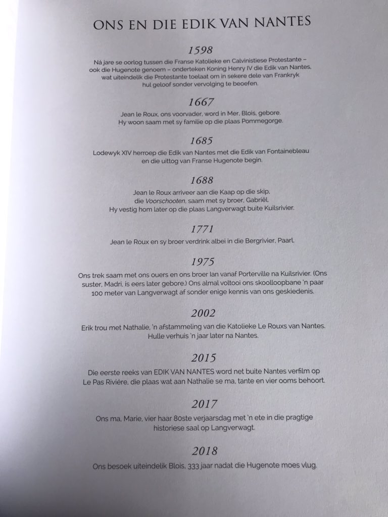 HugenoteVerSA's tweet image. #Nataniel &amp;amp; Erik Le Roux se kookboek. Die verwysing na julle Franse voorstate en vinnige genelogie was lekker om te lees.