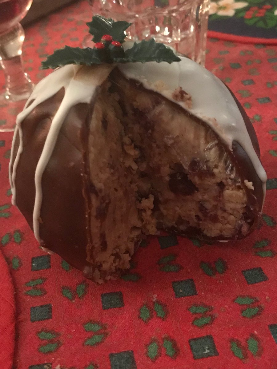 This is “Christmas pudding cheese”. It’s a mature cheddar with broken pieces of Christmas pudding in it. It is the single most disgusting thing I’ve ever eaten. Christmas ruined.
