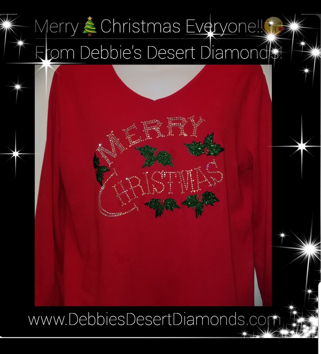 Have yourself a Merry little Christmas! 
MERRY🎄CHRISTMAS TO EVERYONE #Jesusisthereasonfortheseason #shopsmall #onestoneatatime #MadeintheUSA #customlogos #customjerseys #MerryChristmas #custom
DebbiesDesertDiamonds.com