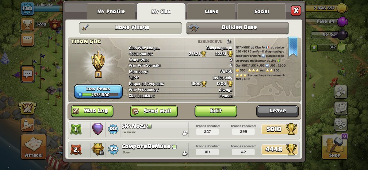 InsanityMagiczz's tweet photo. Recherche th11 &amp; th12 Clan d’adultes | Chômeurs &amp; En activité recrute th8 a 12 village cohérents Du fun et de l’action https://t.co/ZvKJO8lBCF