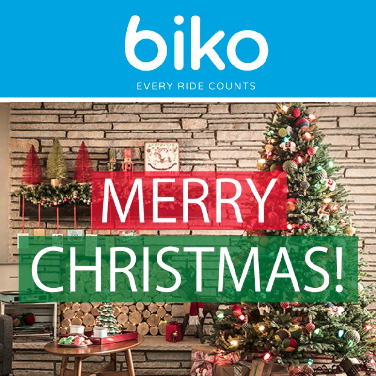 Merry Christmas to all, and to all a good ride! Have a safe and happy holidays from all of us at Biko! #everyrdiecounts #bikoappen #christmas2018 #Happyholidays #toronto #vancouver #cycling #walking #santa