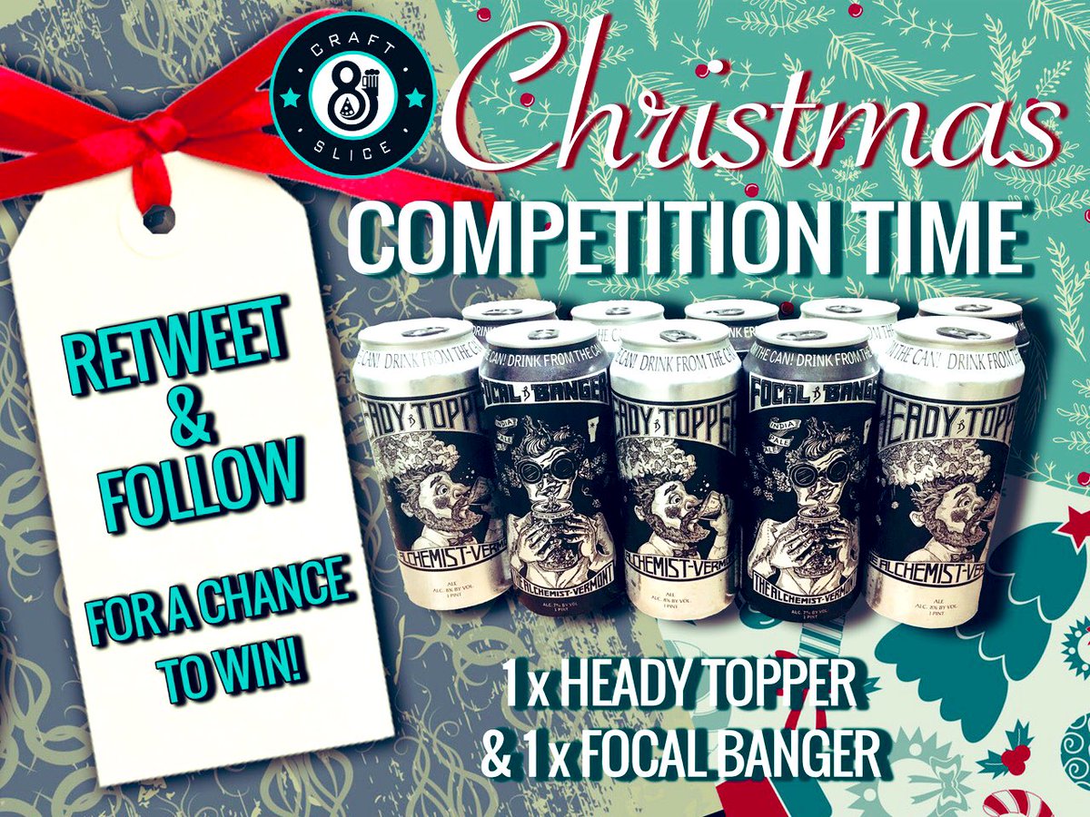 craftandslice's tweet photo. *COMPETITION* Retweet &amp; Follow to win a Heady Topper &amp; Focal Banger! We managed to get our hands on these super rare beers. Comp ends Jan 8th, will ship worldwide. MERRY XMAS! 🍻 https://t.co/kNOEV08z78