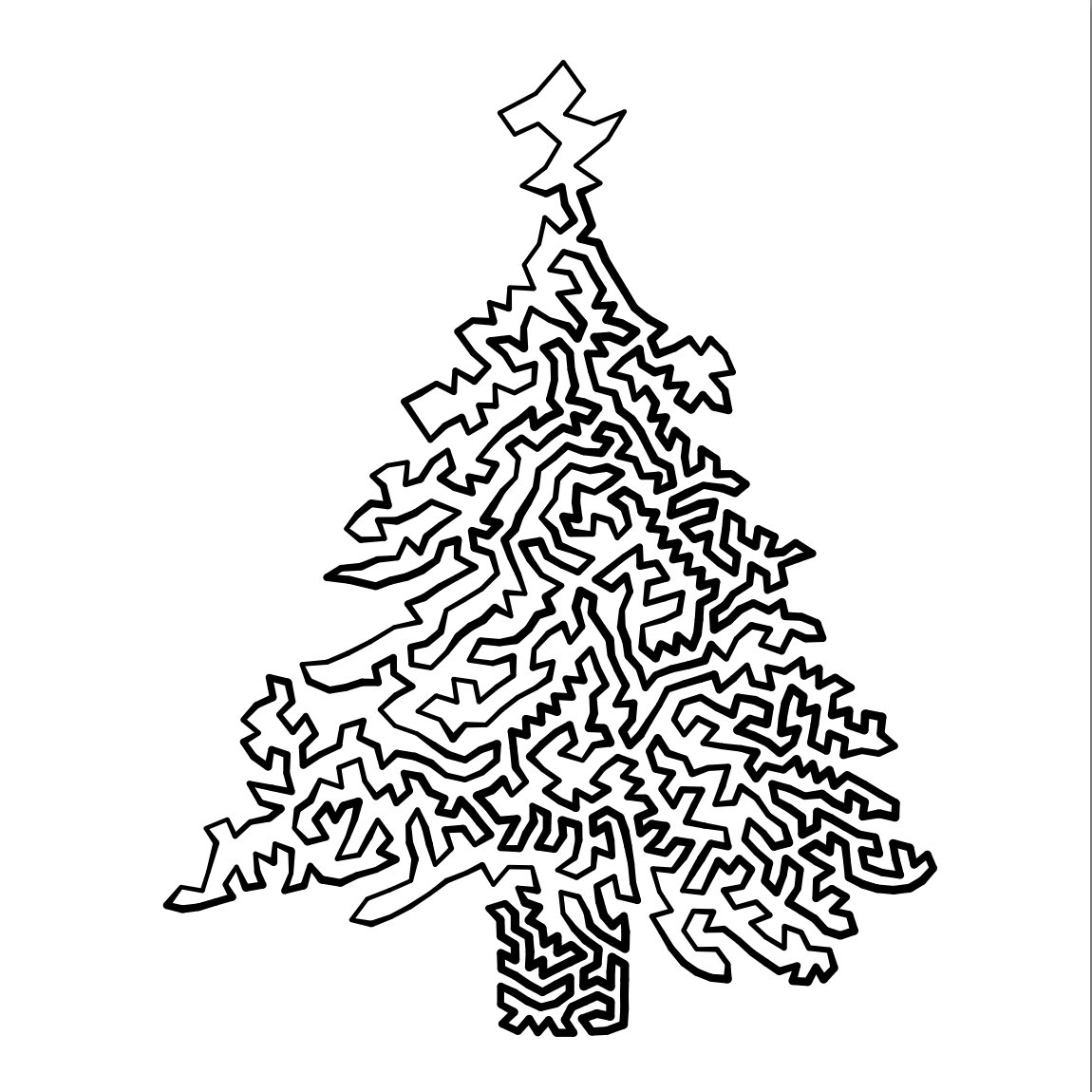 Robert Bob Bosch On Twitter Emoji Christmas Tree Tsp Art Rb 2018 Optimal Tour Of 1024 Cities Via Concorde Merry Christmas