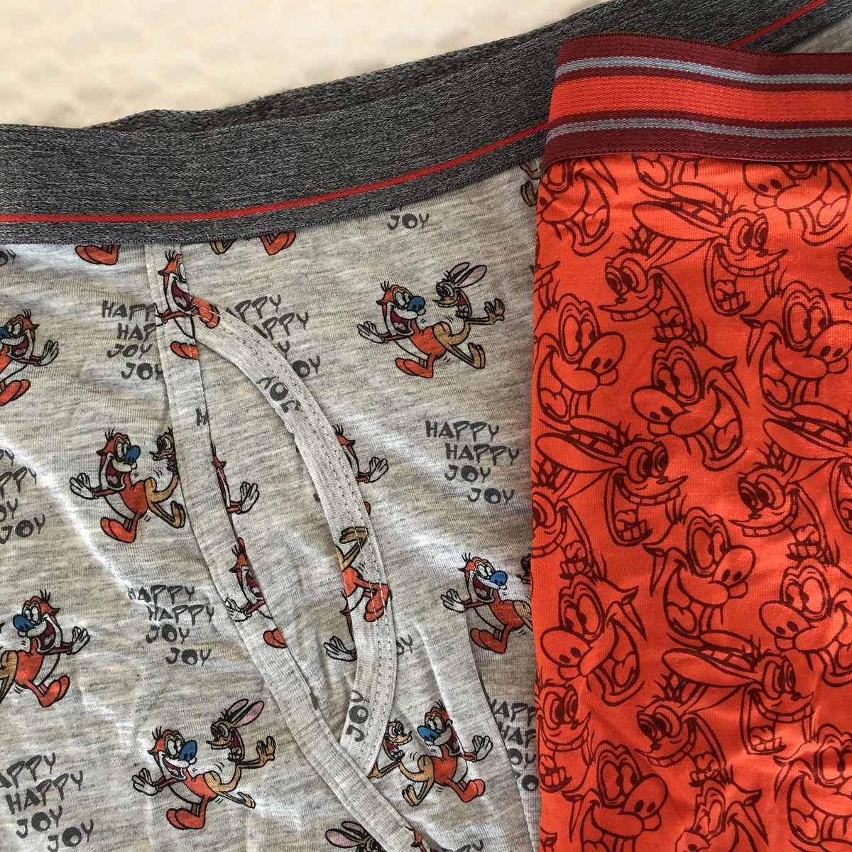 davidbuckleyart's tweet photo. Ren and Stimpy underwear, great present! https://t.co/YwWqmMcjkd
