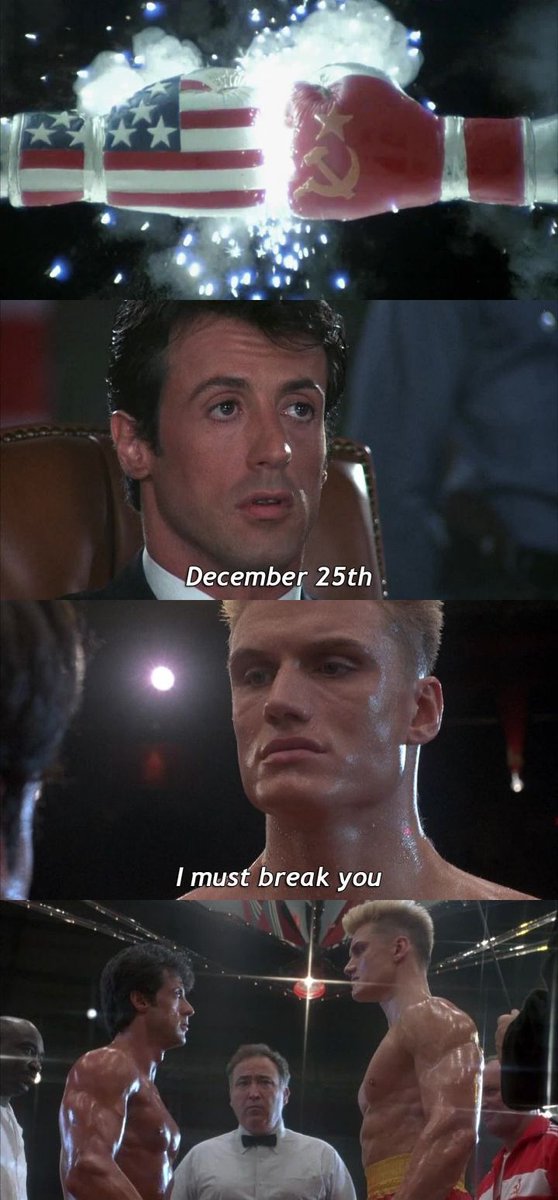 CineCalendar's tweet image. Dec 25th 1985 - Rocky Balboa fought Ivan Drago in Russia #Rocky4