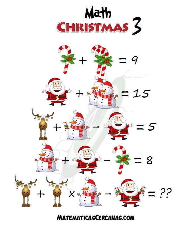 matescercanas's tweet photo. Como todas las Navidades, os traigo una nueva entrega, la tercera, de problemas navideños para ejercitar un poco las neuronas.
https://t.co/sKUcXYz8y3
#MerryChristMaths #MerryChristmas #MerryXMaths #FelizNavidad #Navidad #matemáticas https://t.co/R9RMC4VeoO