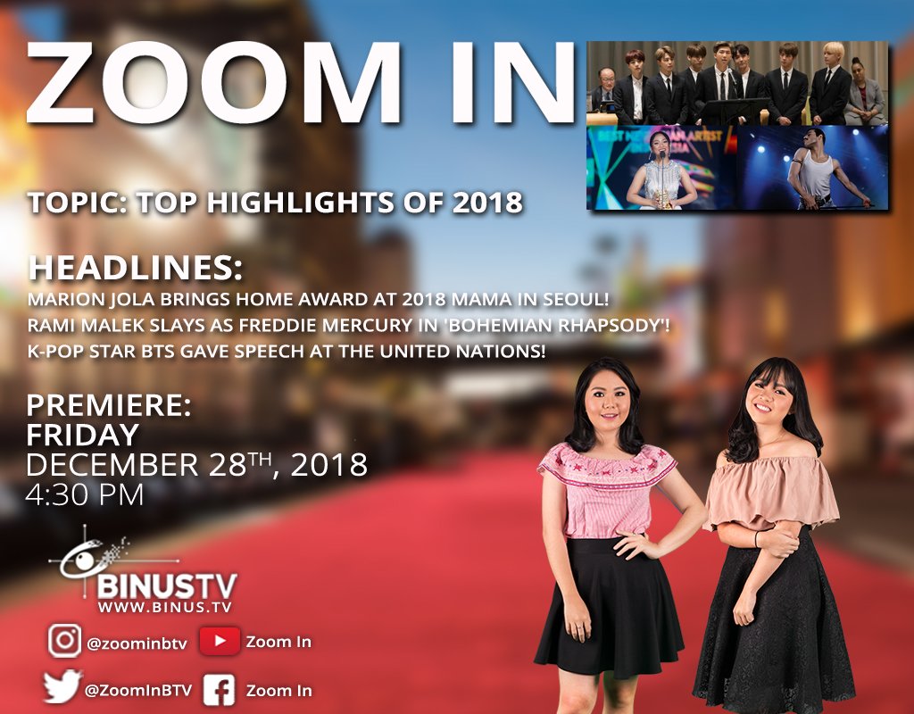ZoomInBTV's tweet photo. #Year2018 #Highlight #Highlights! 
#Headlines
#MarionJola #MarionJolaOnMAMA2018 #MAMA2018!
#RamiMalek #FreddieMercury #BohemianRhapsody!
 #BTS #UnitedNations #speech!
#latestnews #newsupdate #entertainmentnews #newsflash #entertainment
#DforDarlingDecember https://t.co/e5FU74PWtX https://t.co/us31AGySlr