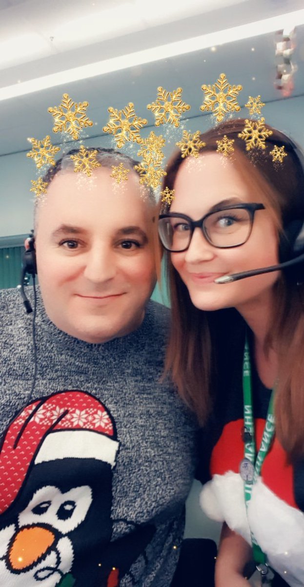 Here is your #Stoke dispatch team .. my good self and Rich 🎄🎁 #christmasincontrol #EOC #christmasjumpers #christmasnightshift <a href="/OFFICIALWMAS/">West Midlands Ambulance Service #HelpUsHelpYou</a>