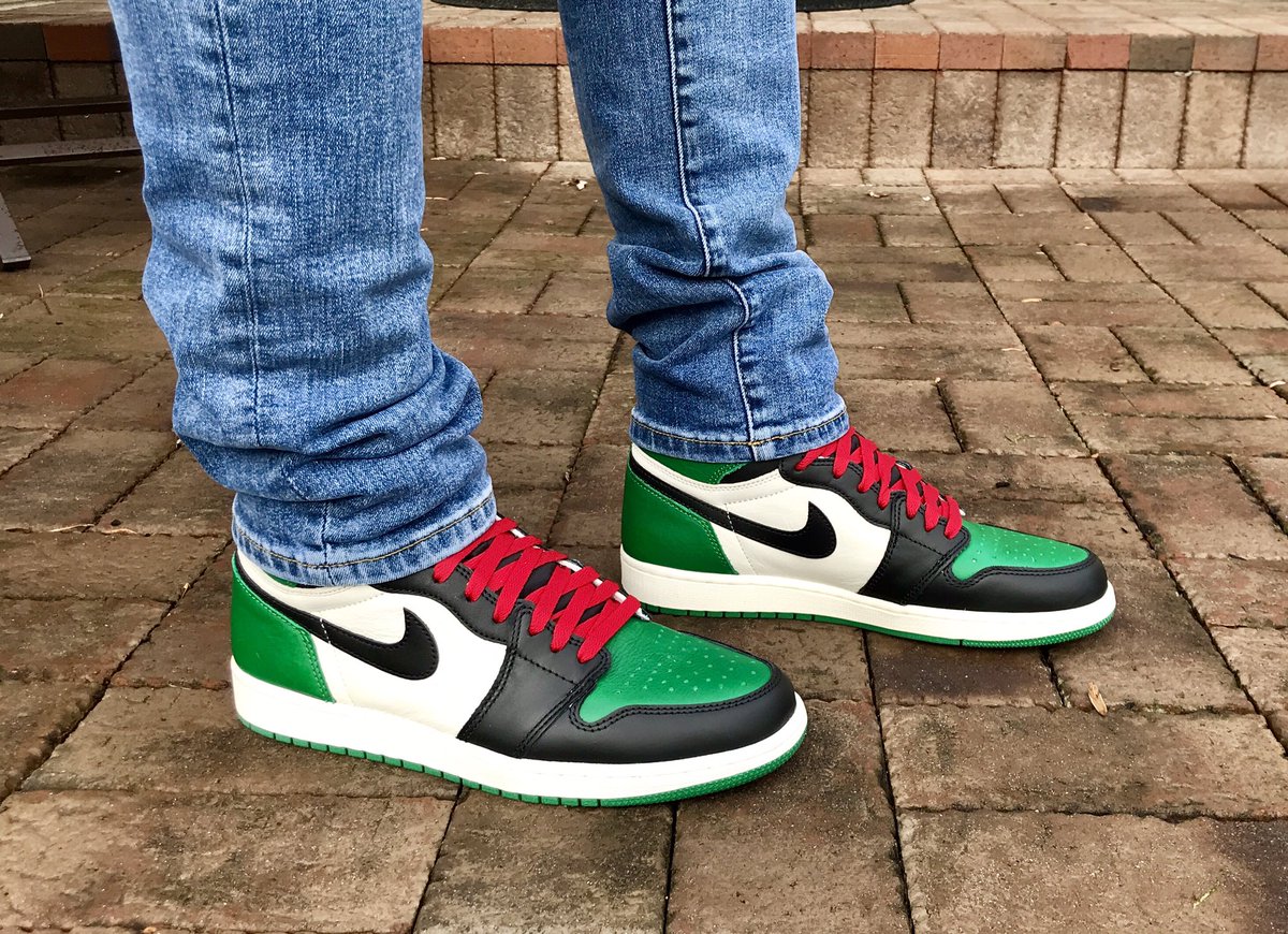 pine green red laces