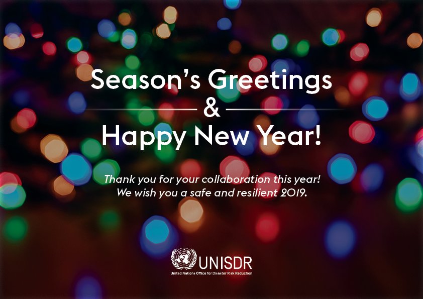 UNDRR_Americas's tweet photo. We wish you a more resilient 2019! https://t.co/DjqgDORkog 
#ResilienceForAll #SendaiFramework https://t.co/2P3Tf3aB2N