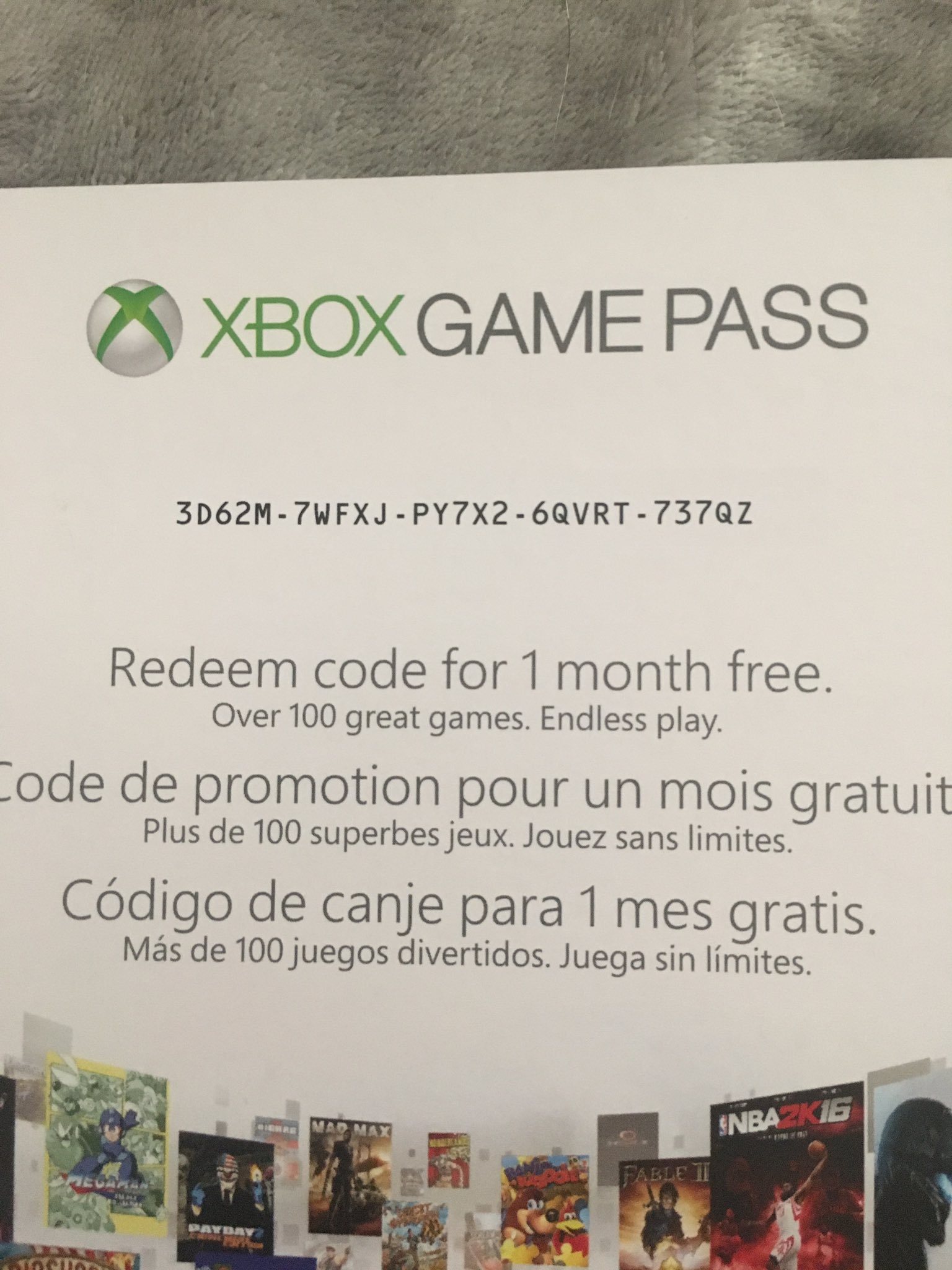 Free Xbox Game pass. Not sure if it's been redeemed. : r/xboxone