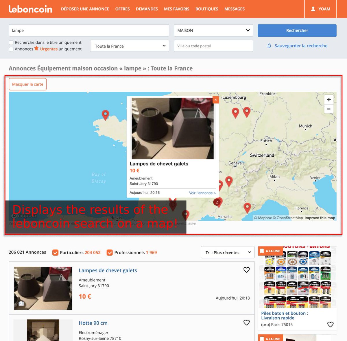 Ca y est Noël est fini, les gens revendent leurs cadeaux. Et ça tombe bien vu que je viens de remettre à jour mon extension google chrome pour afficher les résultats de vos recherches <a href="/leboncoin/">leboncoin</a> sur une carte ! chrome.google.com/webstore/detai…