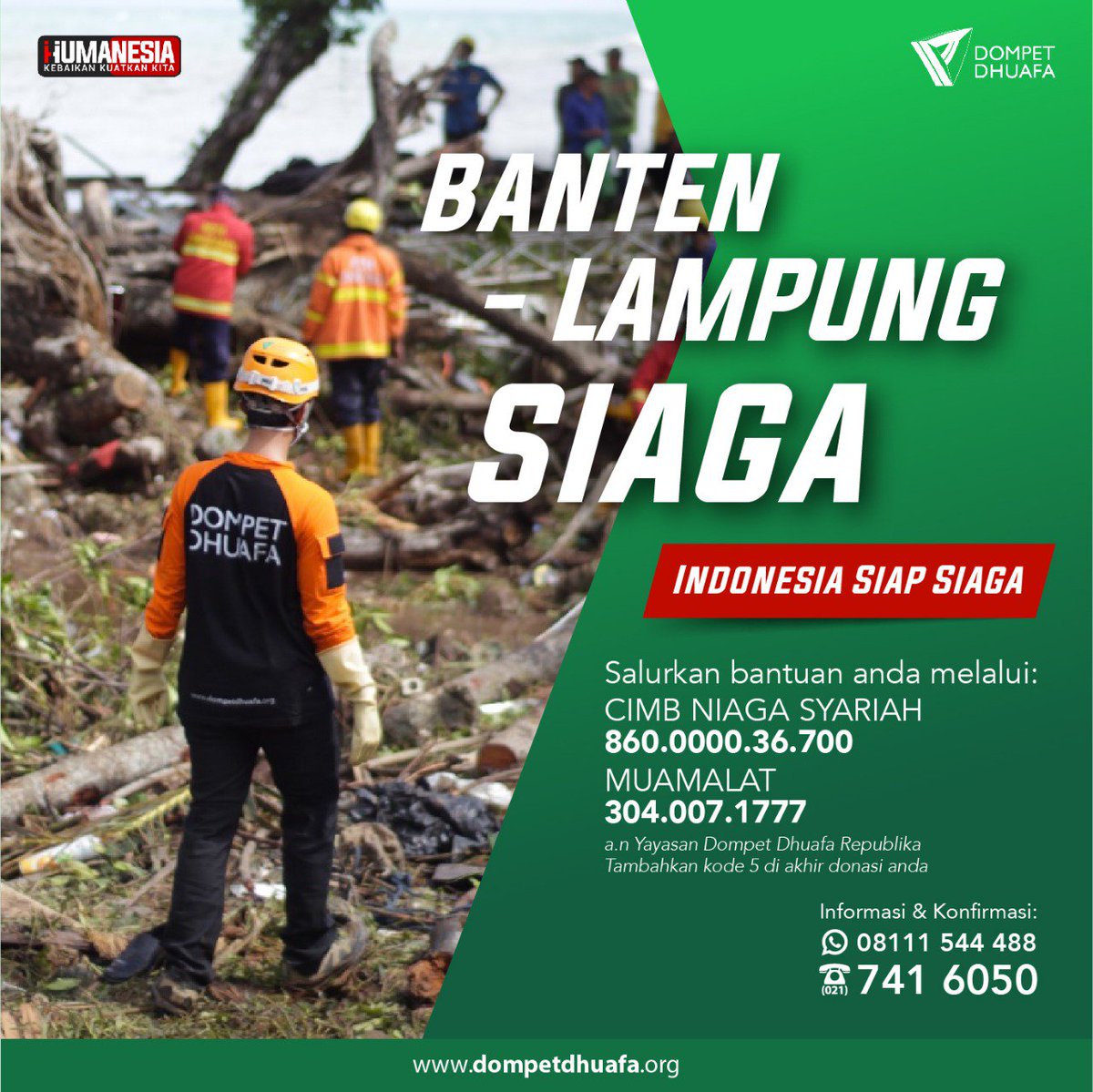 Sahabat Baik juga bisa berdonasi dengan klik kemanusiaan.dompetdhuafa.org/indonesiasiaps… dan berbagai pilihan transfer bank lainnya #TsunamiSelatSunda