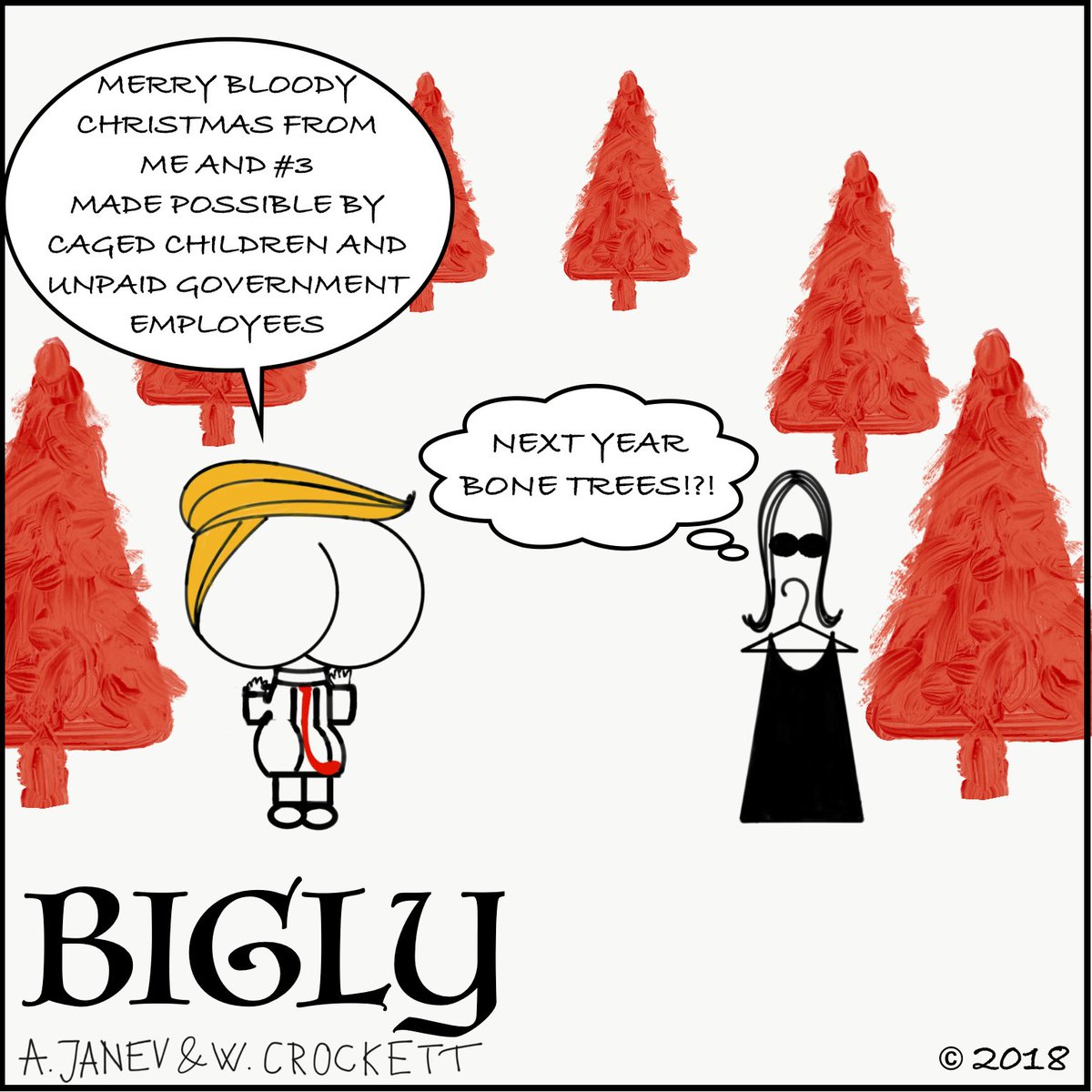 HomemadeWit's tweet photo. #BIGLY Merry Bloody Christmas #donaldtrump and #melaniatrump wish you all #merrychristmas from the #whitehouse
https://t.co/AY6u94ikEO
#webcomic #comicstrip #comicart #political #politics #funnycartoons #donaldtrumpjokes #trumpcartoon #xmas #christmas https://t.co/sGSYEt4H10