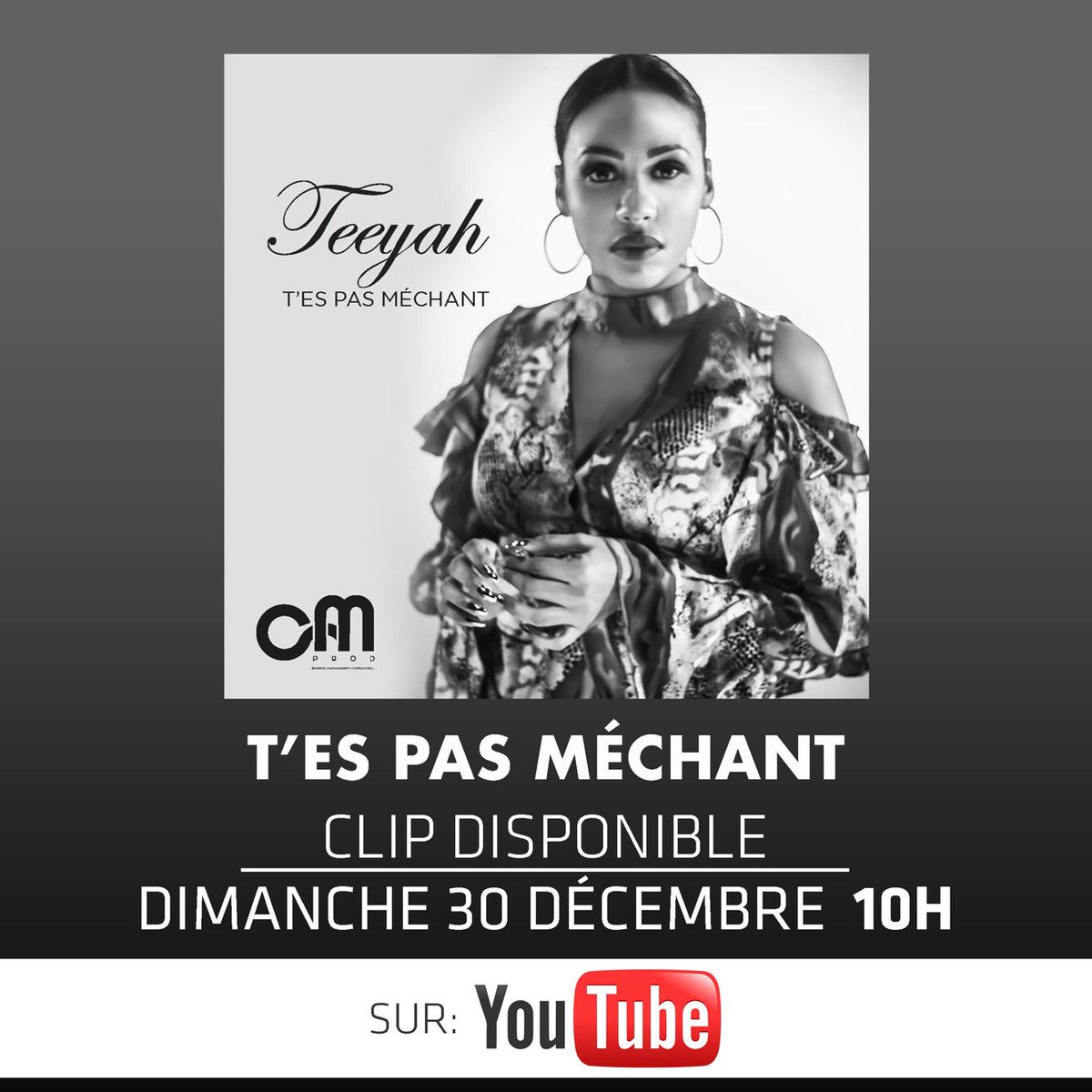 christelleTMPP's tweet photo. #RT #RT #RT 
Comme vous le savez le rdv est fixé pour ce dimanche sur la chaîne YouTube #Teeyahmusic  😊

#TeamTeeyah #Teeyah #ProchainSingle #TesPasMechant #CMprod https://t.co/dCNxQxsQwO