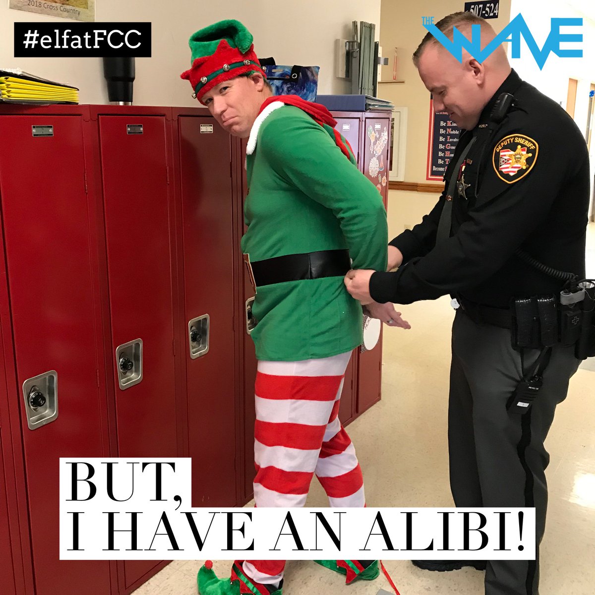 FCC_Wave's tweet photo. They finally caught him. And he’s going to go away for a while...like 11 months! #fccwave #elfatFCC https://t.co/UARdFIbCS1