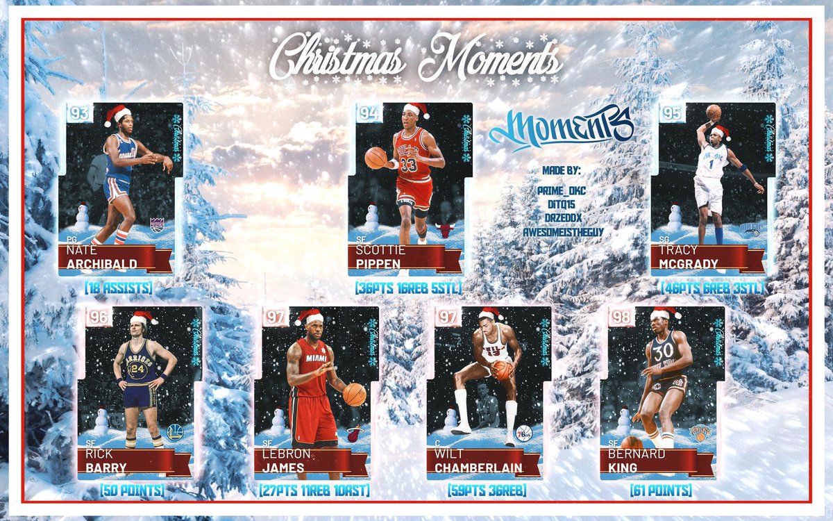 This year for Christmas we created some cards of the best Christmas Day moments ever! These players showed up on Christmas Day to record some historic stats! ❤️ and 🔁 if you want any of these cards! Merry Christmas from the Moments group! ❤️❤️