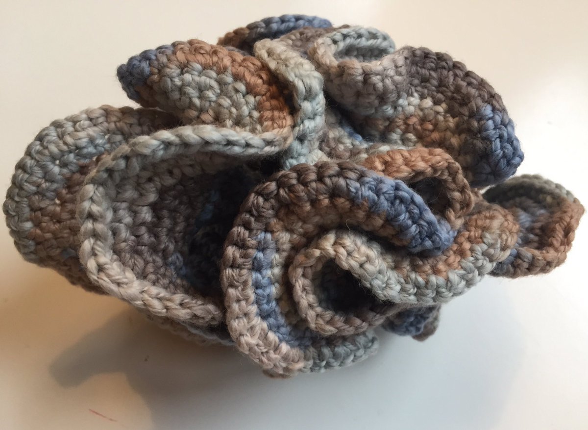 mathinyourfeet's tweet photo. My three little December beauties. #hyperbolicplane #noneuclidean #geometry #mathart #mathyarns #mathoffthepage https://t.co/tjpR2W1tFZ