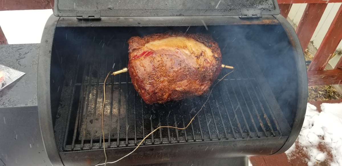 PokyThunderAT's tweet photo. Before, during, and after for Christmas prime rib. #Traeger #CheckOutMyMeat https://t.co/DaqWNMM8Pc