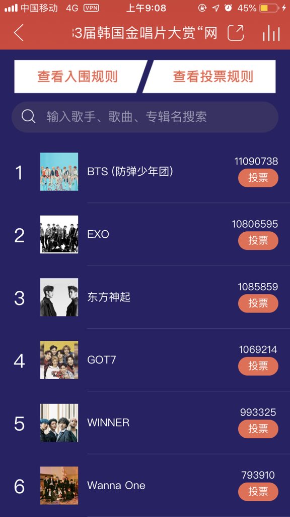 林喜悦on Twitter Exo Exo Exol Vote Weareoneexo Come To Vote 韩国金唱片大赏 来袭 网易云音乐最受欢迎k Pop Star奖投票开启 Https T Co Ltxe6guzzj