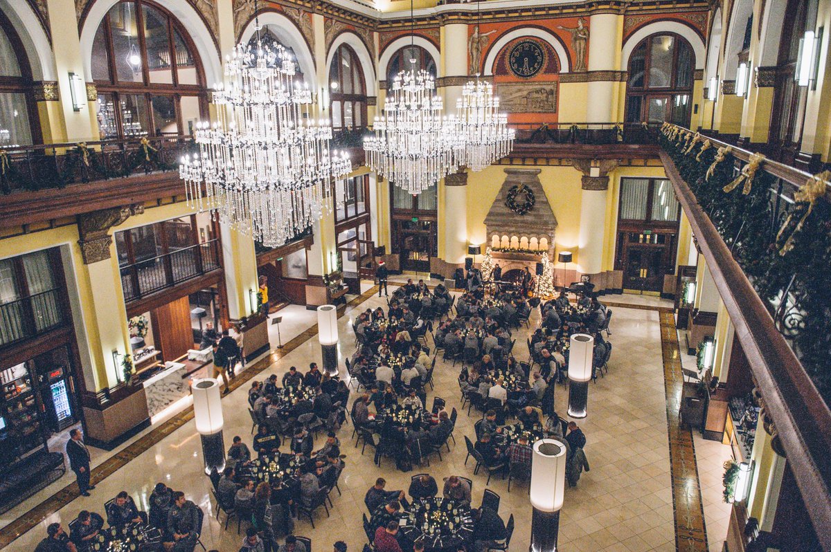 BoilerFootball's tweet photo. The Boilermaker Family feasted tonight at the Union Station Hotel 🙌 

#BoilerUp 🚂 #LetsPlayFootball https://t.co/lOXGVO7RxM