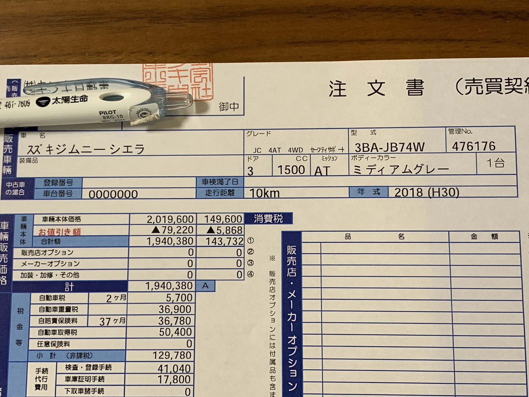 48r いくら待っても即納車出てこないので 新型ジムニーシエラ注文したったわ 値引きは約8万弱 納期は年かも