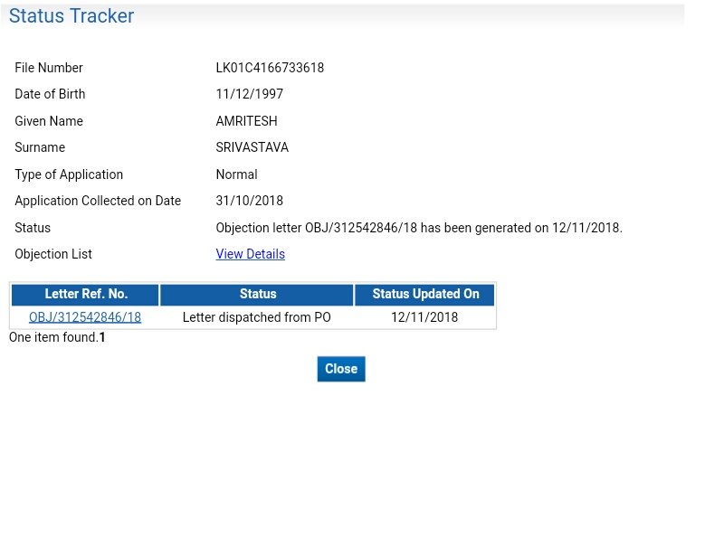Amritesh945's tweet photo. @rpolucknow @passportsevamea
File Number:-LK01C4166733618
The current status of my passport "Objection Letter has been generated", and it has been dispatched, but I have not received my objection letter till now.
Can you please inform me the further steps to get my passport asap https://t.co/jwJ7utKwMn